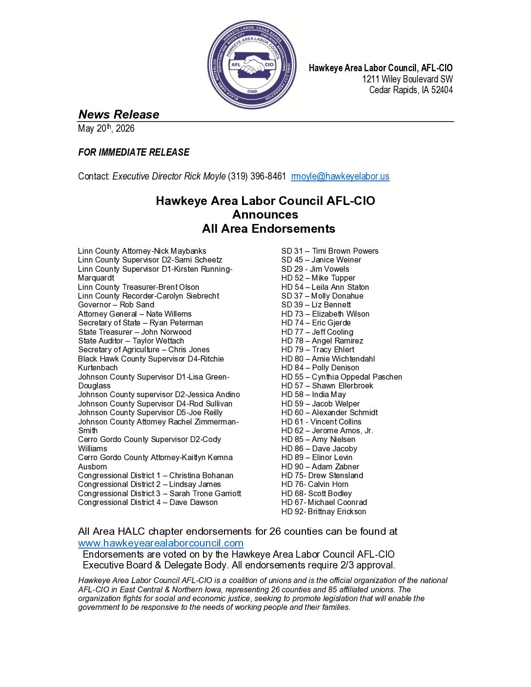 HALC 2026 Primary